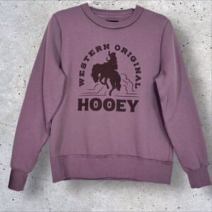 Hooey Womens Crewneck Sweatshirt Purple Long Sleeve Western Bronc Small READ